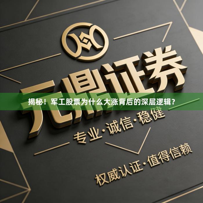 揭秘！军工股票为什么大涨背后的深层逻辑？
