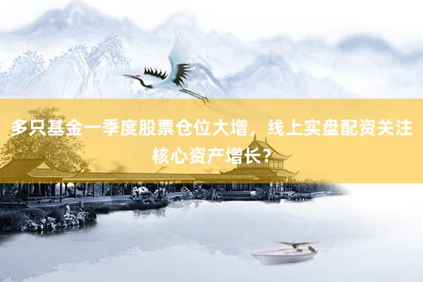 多只基金一季度股票仓位大增，线上实盘配资关注核心资产增长？