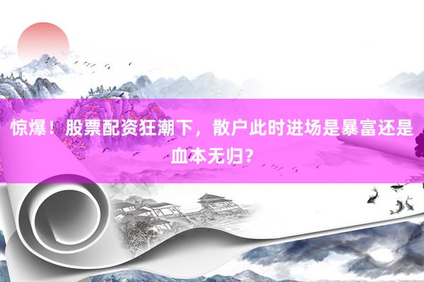 惊爆！股票配资狂潮下，散户此时进场是暴富还是血本无归？
