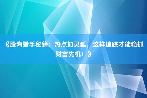 《股海猎手秘籍：热点如灵狐，这样追踪才能稳抓财富先机！》
