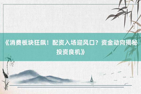 《消费板块狂飙!配资入场迎风口?资金动向揭秘投资良机》