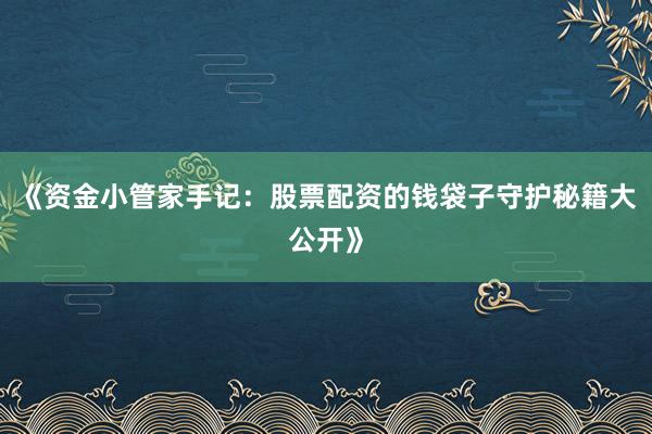 《资金小管家手记：股票配资的钱袋子守护秘籍大公开》