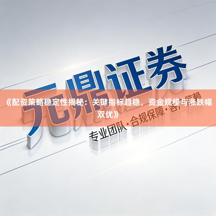 《配资策略稳定性揭秘：关键指标趋稳，资金规模与涨跌幅双优》