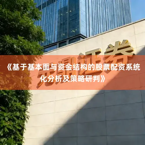 《基于基本面与资金结构的股票配资系统化分析及策略研判》