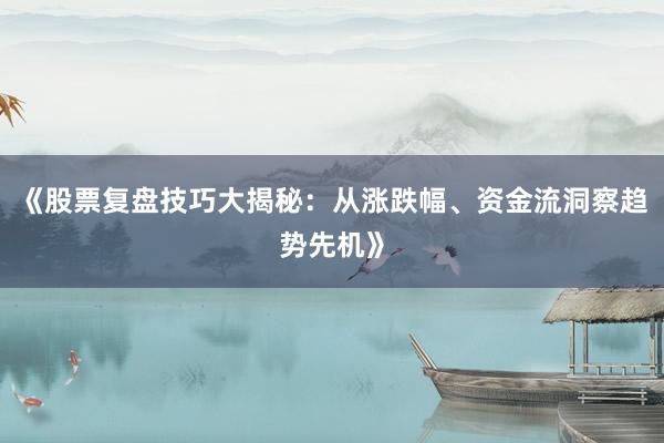 《股票复盘技巧大揭秘：从涨跌幅、资金流洞察趋势先机》