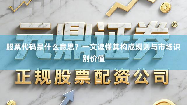 股票代码是什么意思？一文读懂其构成规则与市场识别价值